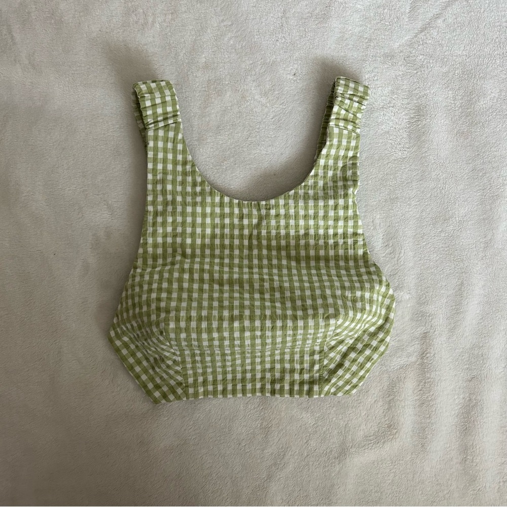 super cool princess polly lime green gingham tank top!